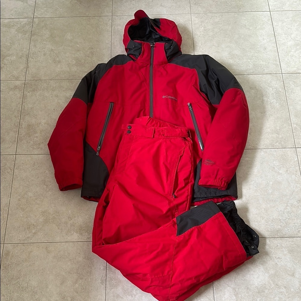 Columbia Red&Grey Ski Suit XL